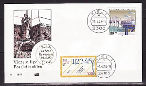 Германия, 1993, Новый почтовый индекс Киль, конверт СГ